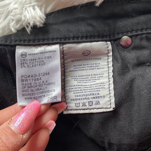 Adriano Goldschmied The Legging Ankle black distressed jeans 28R - Picture 9 of 10